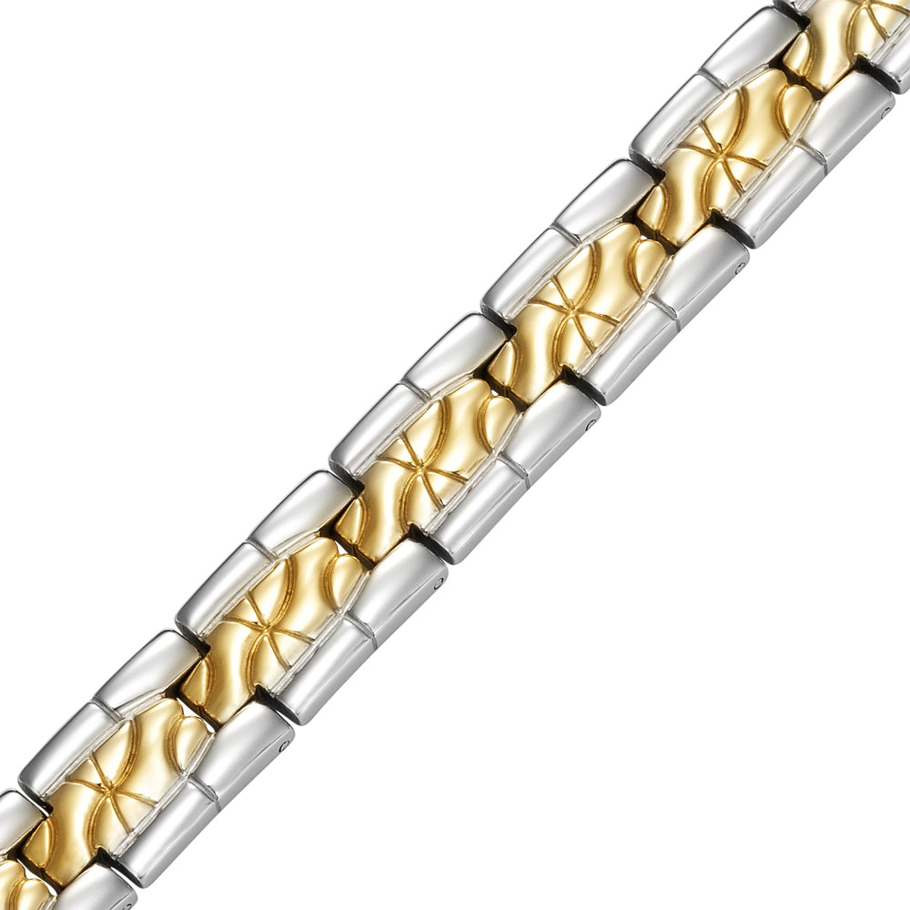 Men's Two Tone Titanium Magnetic Bracelet