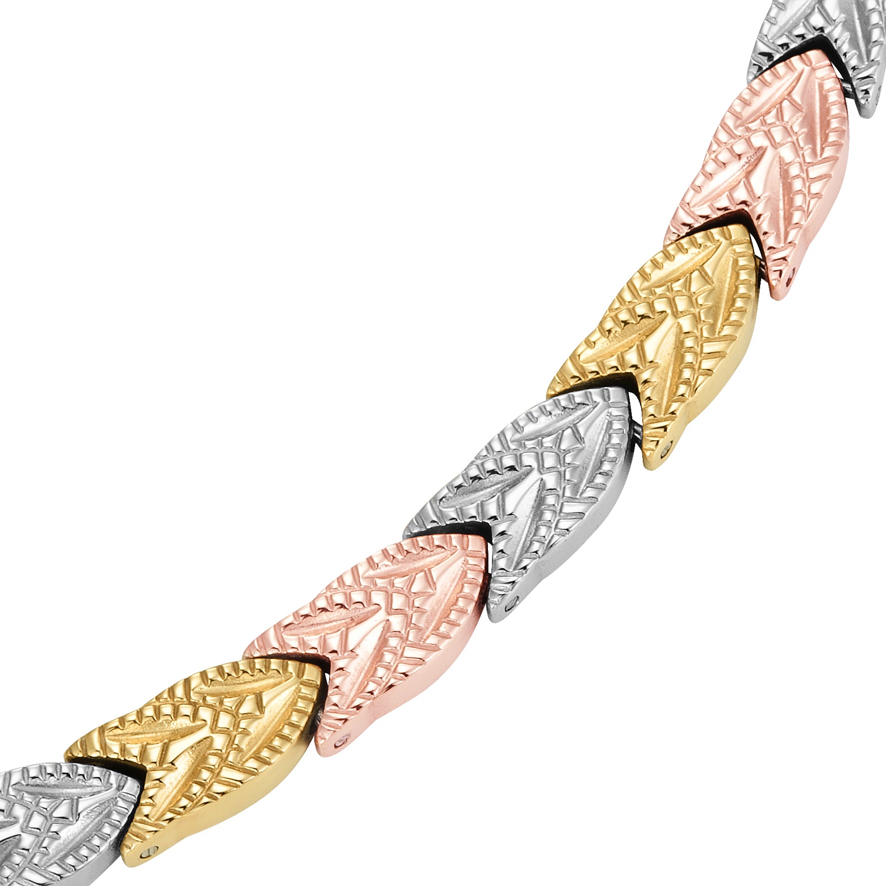 Ladies Tri-colour Titanium Magnetic Therapy Necklace