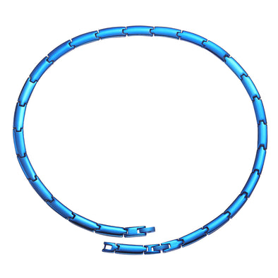Mens Blue Titanium Magnetic Therapy Necklace