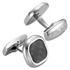 Willis Judd Men's Stainless Steel with Black Carbon fibre Cufflinks with Pouch