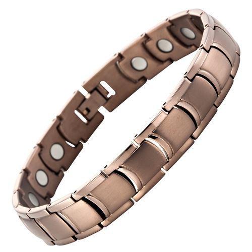 New Mens Bronze Titanium Magnetic Bracelet with Free Adjuster and Gift Box
