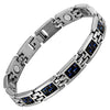 New Ladies Magnetic Titanium Bracelet Blue Carbon Fibre Free Adjuster Gift Box