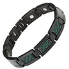 New Mens Titanium Magnetic Bracelet Green Carbon Fibre Free Adjuster Gift Box