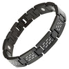 New Mens Titanium Magnetic Bracelet with Carbon Fibre + Free Adjuster Gift Box