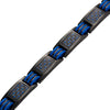 Willis Judd New Mens Four Element Magnetic Blue Carbon Fiber Black Titanium Bracelet + Link Removal Tool 