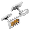 Willis Judd Men’s Stainless Steel with Colored Carbon FIber Cufflinks with Gift Pouch