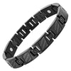Willis Judd Men’s Black Titanium with Black CZ and Carbon Fiber Magnetic Bracelet Gift Boxed with Link Removal Tool