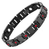 Willis Judd Men’s Black Titanium with Red CZ Magnetic Bracelet Gift Boxed with Link Removal Tool