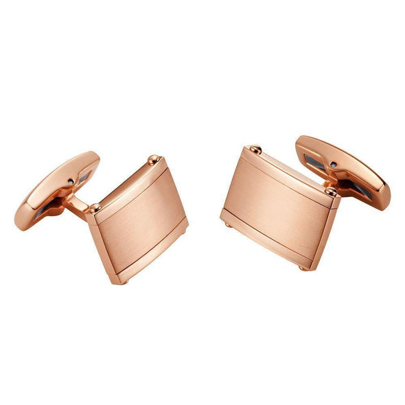 Willis Judd Men’s Rose Colored Stainless Steel Cufflinks with Gift Pouch