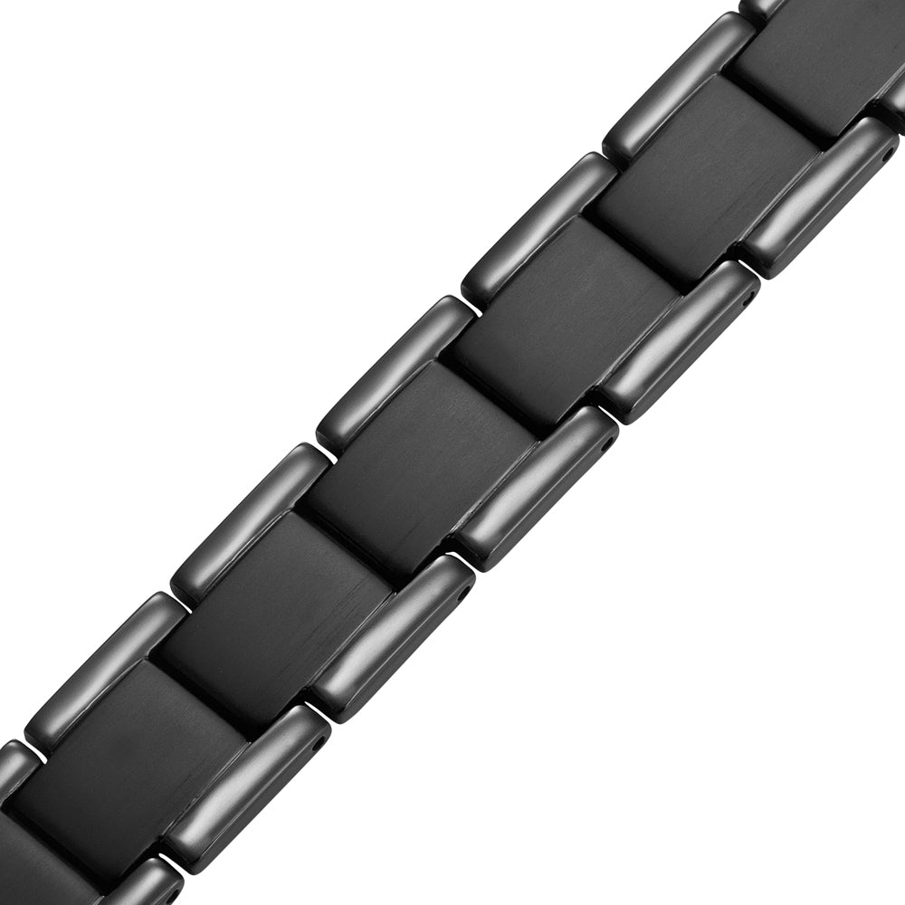Men's Black Double Strength Titanium Magnetic Therapy Bracelet